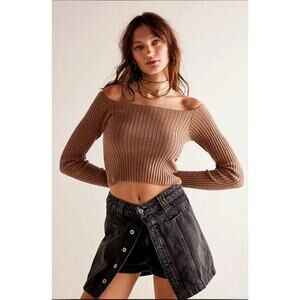 We The Free Midnight Black Button-Up Denim Mini Sun Skort-Size 27